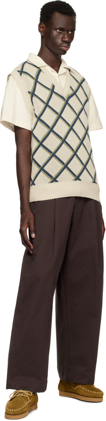Sveter Palmes Palmes Argyle Knit Vest Béžová | P40-0022-062, 3