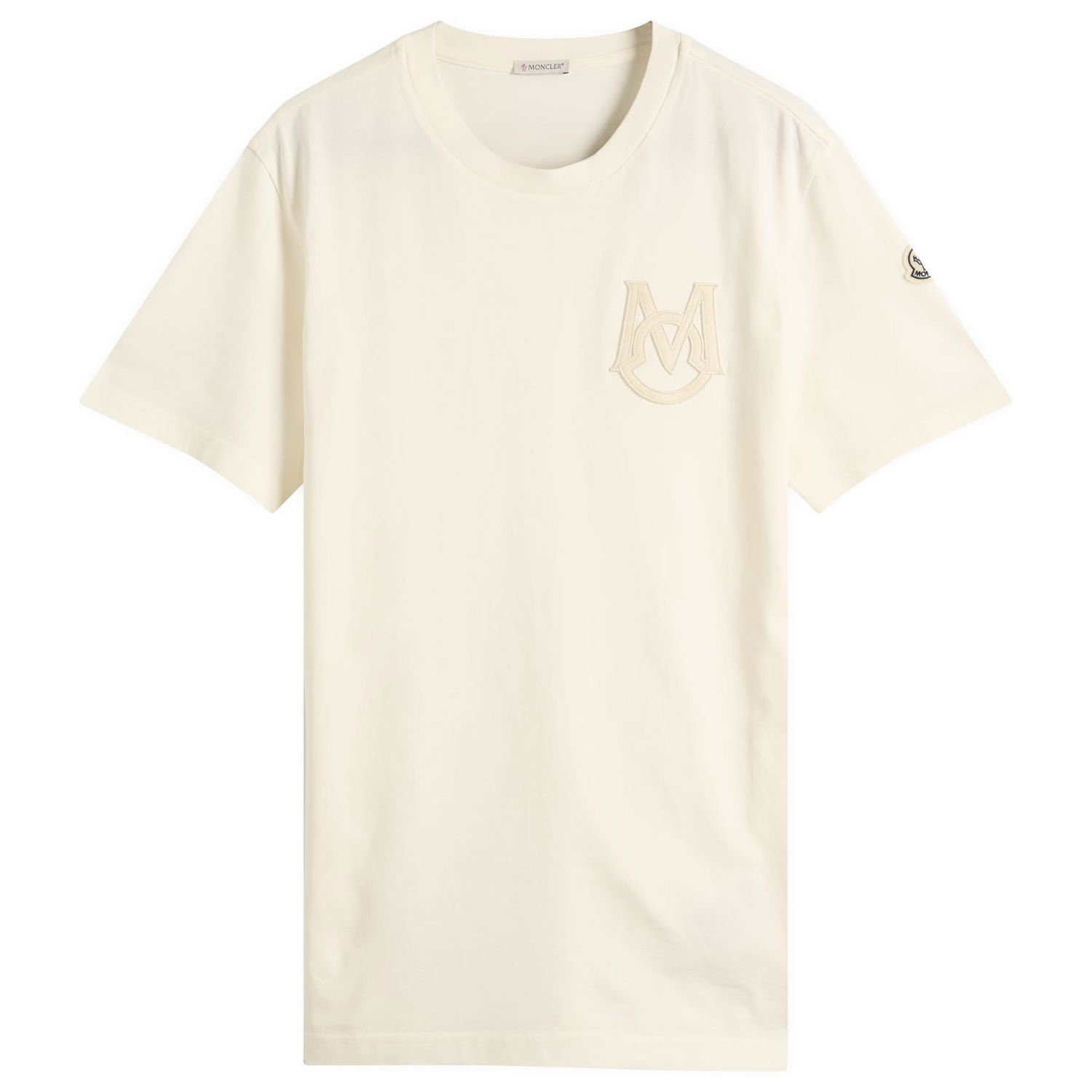 Tričko Moncler Men's Short Sleeve Logo T-Shirt, Size Large, Moncler Biela | 8C000-34-8390T-032, 1