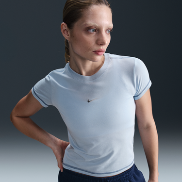 Tričko Nike Sportswear Chill Knit Cropped Slim Fit T-Shirt Modrá | HV6525-440, 1