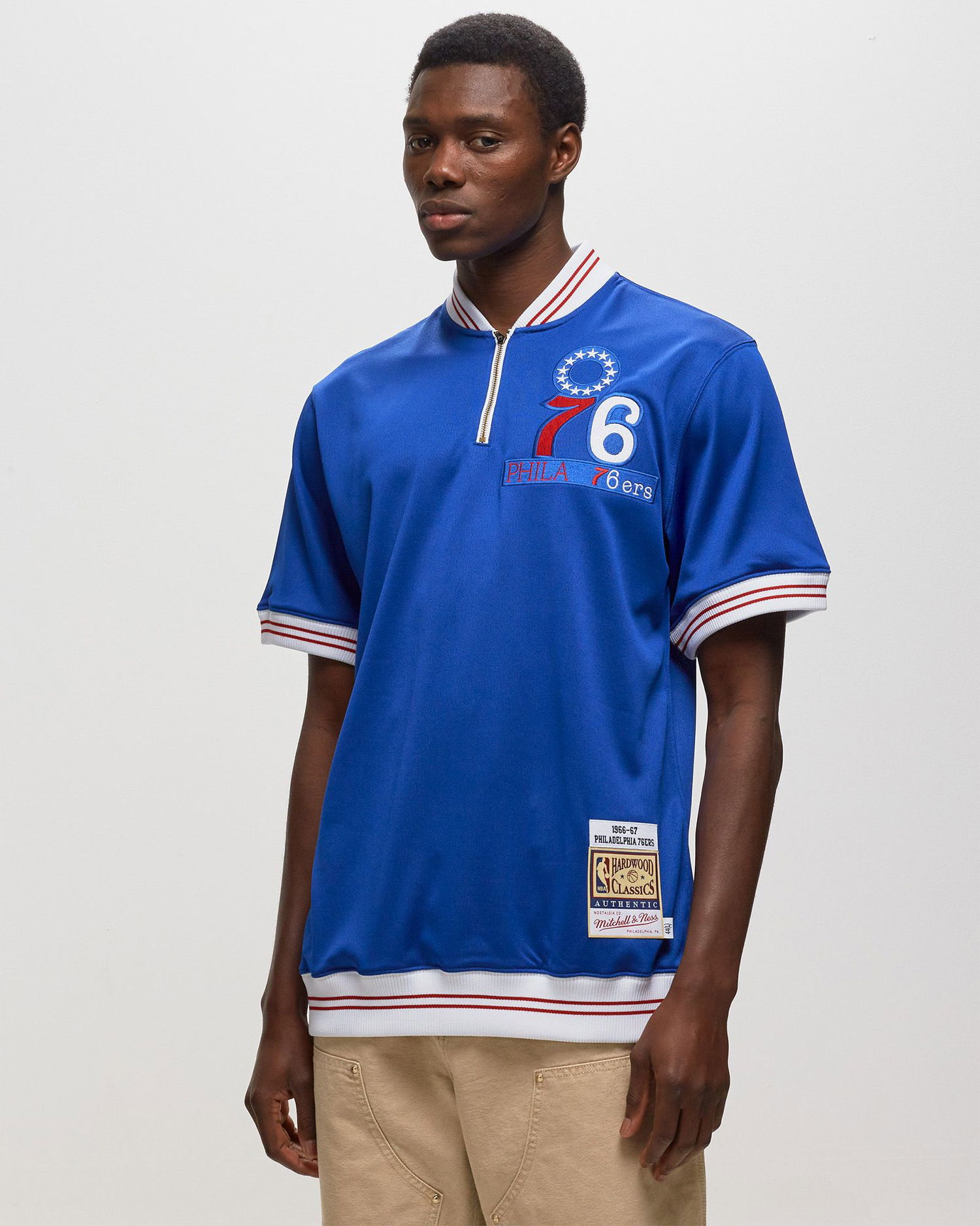 Dres Mitchell & Ness NBA SHOOTING SHIRT 76ERS 1966 Modrá | ASSH5698-P7666PPPROYA, 1