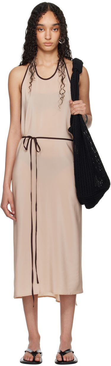 Šaty Baserange Baserange Apron Wrap Midi Dress Béžová | Apron Dress, 0