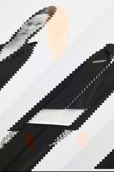 Mikina PANGAIA Pangaia DNA Double Jersey Zip Up Cropped Hoodie Čierna | 10002361, 0