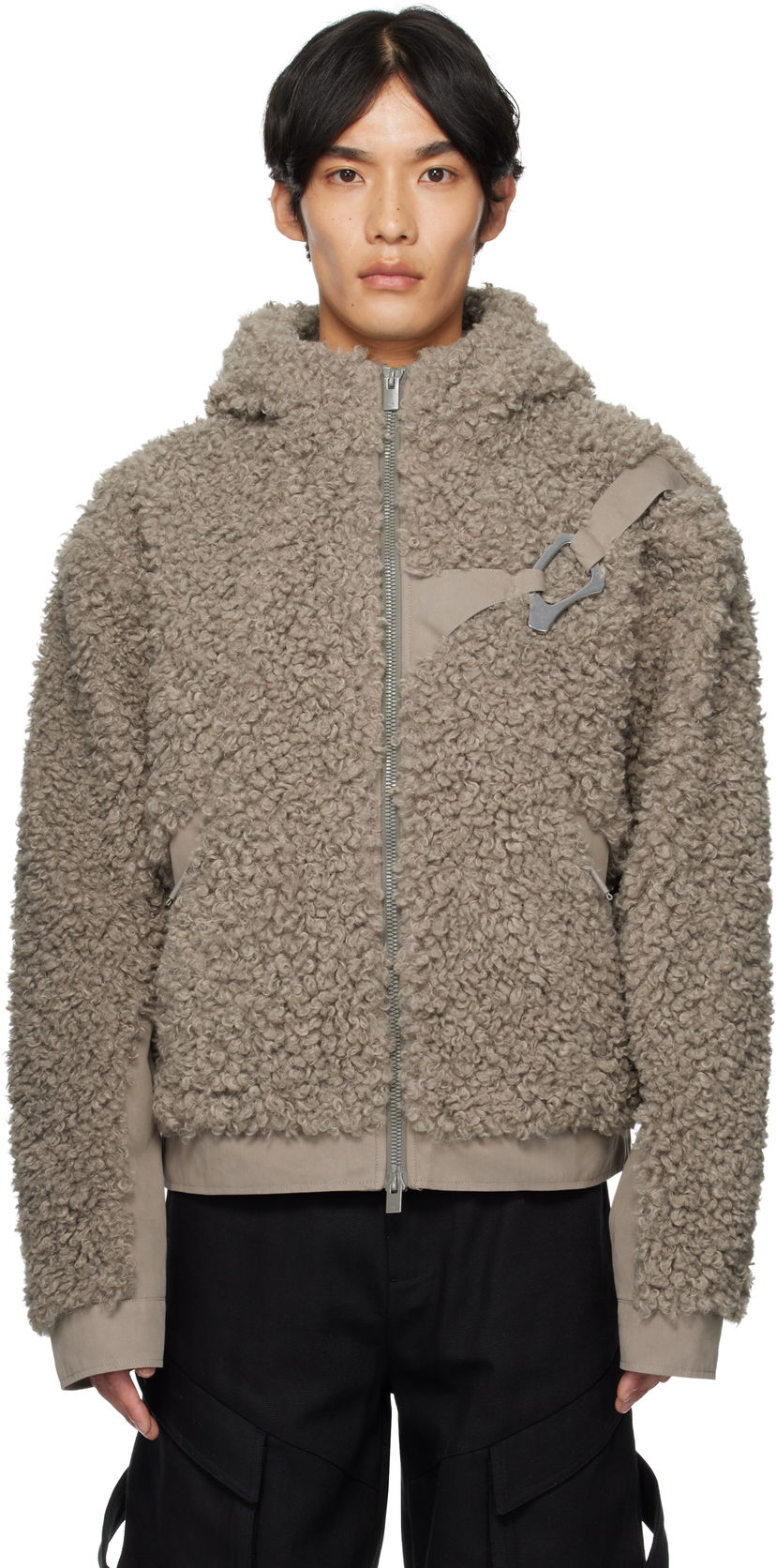 Bunda HELIOT EMIL Heliot Emil Chiaroscuro Fleece Hooded Jacket Šedá | PREAW25_M_02_155_DST19