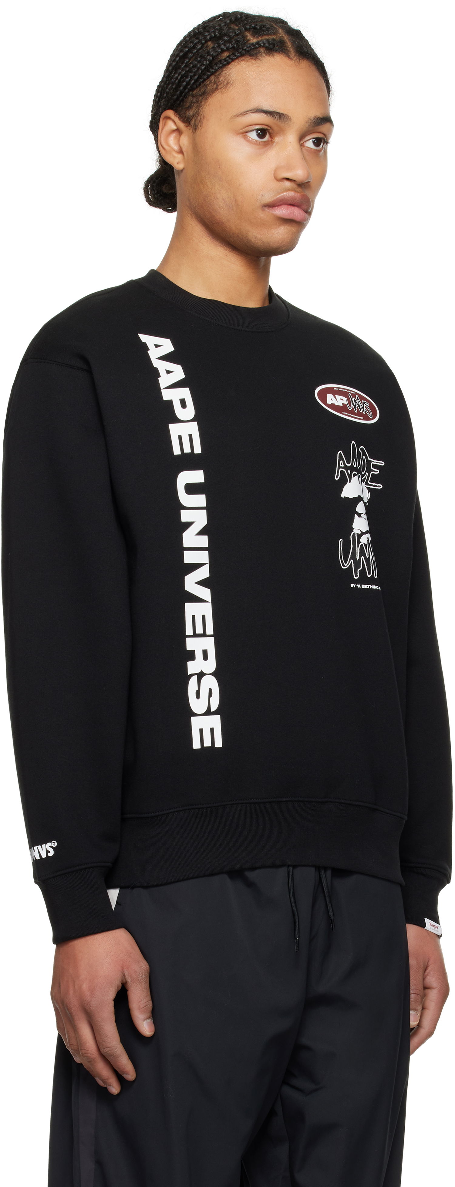 Mikina AAPE by A Bathing Ape AAPE by A Bathing Ape UNVS Crew Neck Sweatshirt Čierna | AAPSWMB337XXNBKX, 1