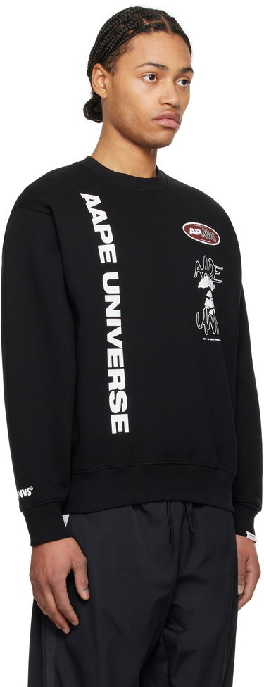 Mikina AAPE by A Bathing Ape AAPE by A Bathing Ape UNVS Crew Neck Sweatshirt Čierna | AAPSWMB337XXNBKX, 1