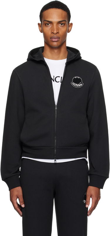 Mikina Moncler Moncler Logo Cotton Zip-Up Hoodie Čierna | K20918G0002389AZU, 0