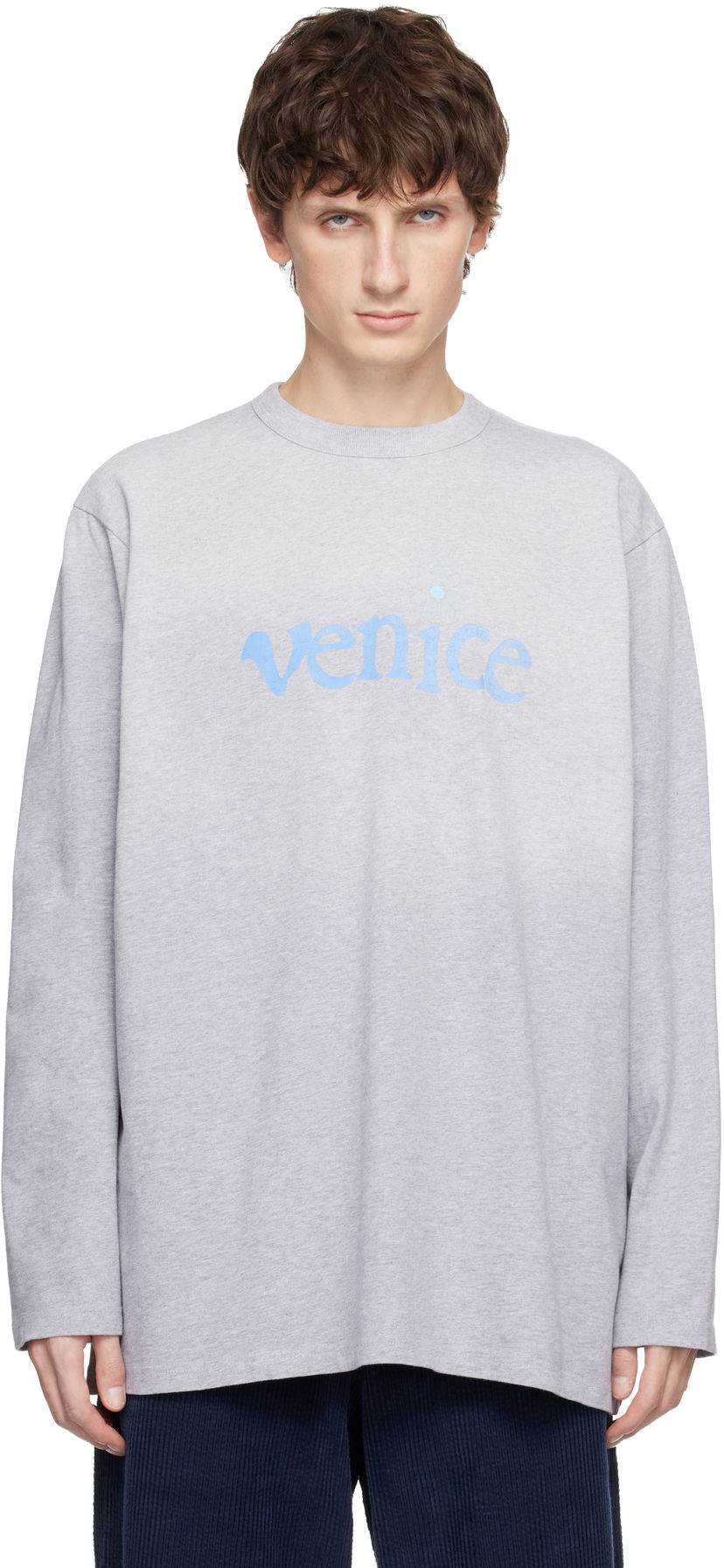 Tričko ERL 'Venice' Long Sleeve T-shirt Šedá | ERL11T006