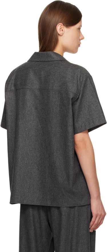 Košeľa Khaite Riordan Short-Sleeve Spread-Collar Shirt Šedá | 2414604, 2