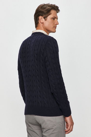 Sveter Polo by Ralph Lauren Cotton Cable Crew Knit Navy | 710775885001, 2