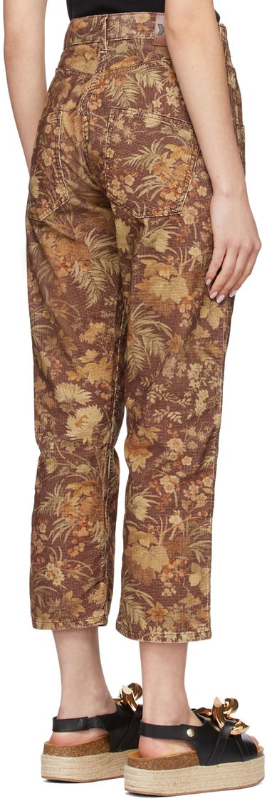 Nohavice YMC YMC Floral Print Straight-Leg Jeans Hnedá | Q4SAQ, 2