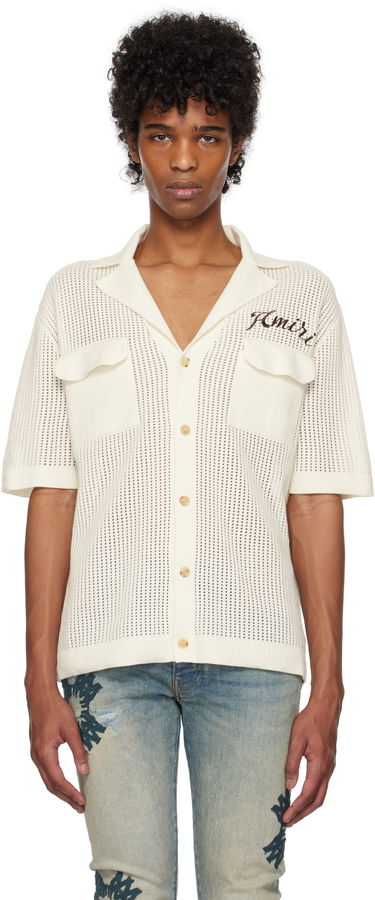 Košeľa AMIRI AMIRI Mesh Knitted Shirt Biela | AMKNIR1011, 0