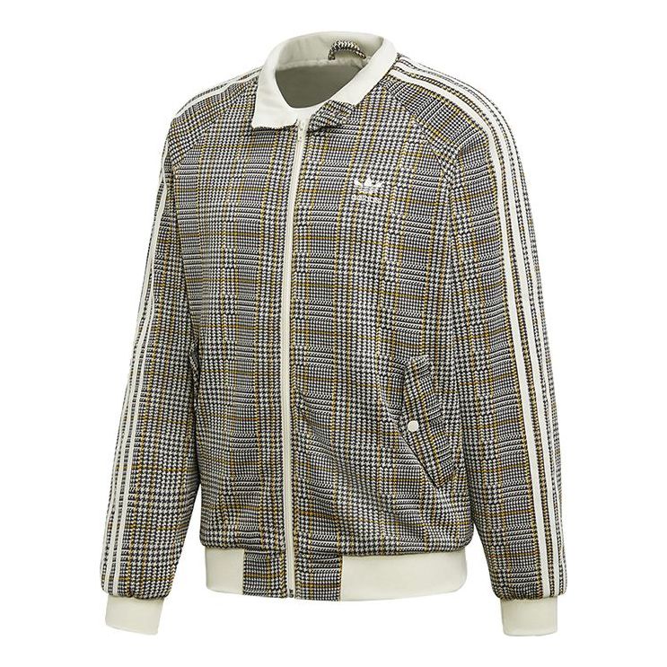 Bomber bunda adidas Originals Originals Casual Houndstooth Jacket Hnedá | ED6131, 0