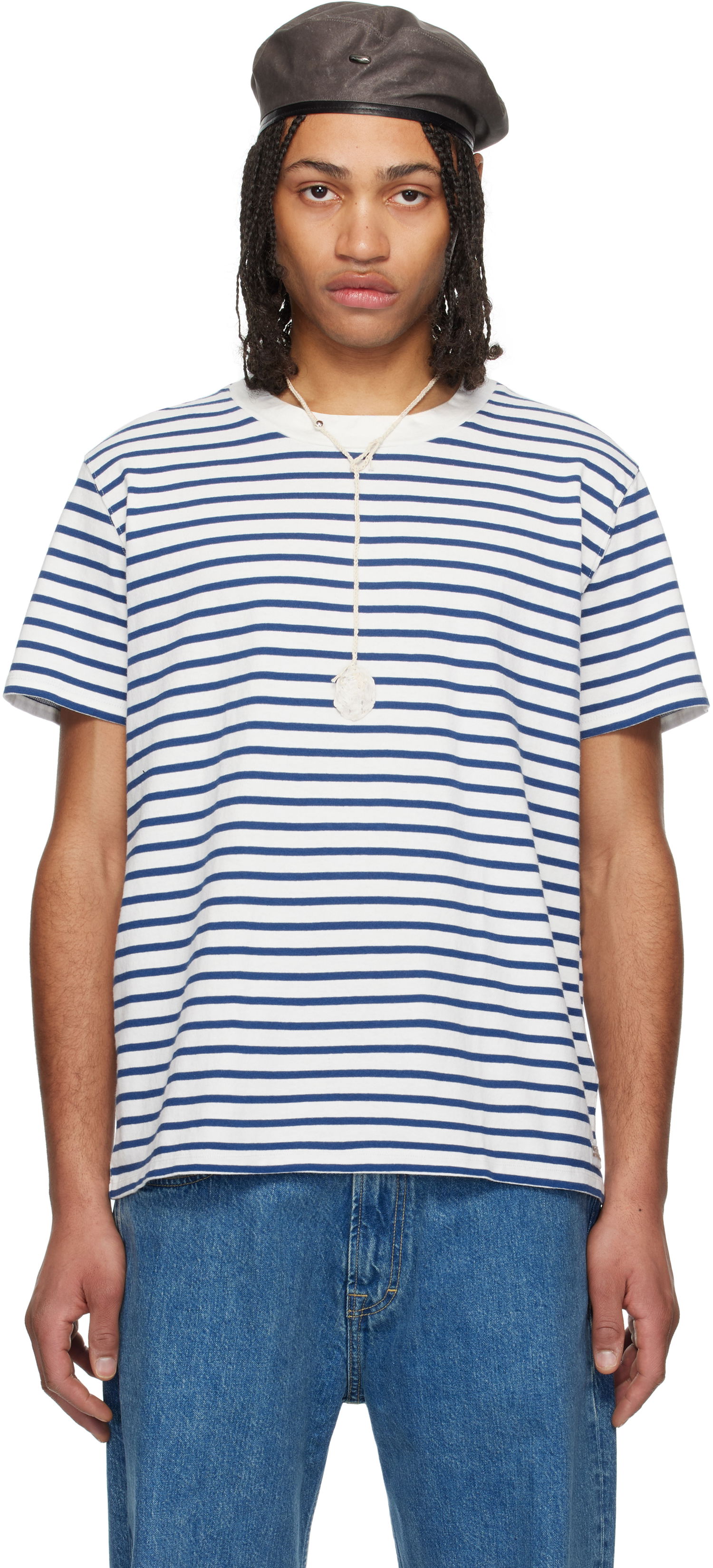 Tričko OUR LEGACY OUR LEGACY Bliss Striped T-Shirt Biela | M2256BG, 0
