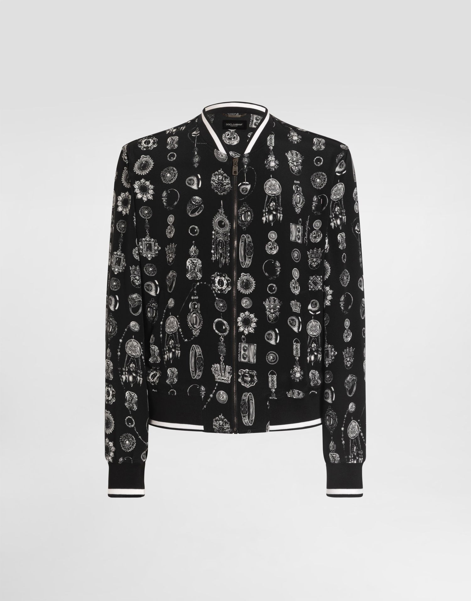 Bomber bunda Dolce & Gabbana Jewel-print Marocain Crêpe Jacket Čierna | G9BLMTIS1ZWHH5QP, 0