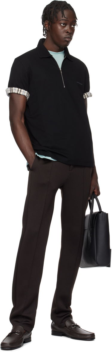 Polo tričko FERRAGAMO Ferragamo Zip Collar Polo Čierna | 772040, 4