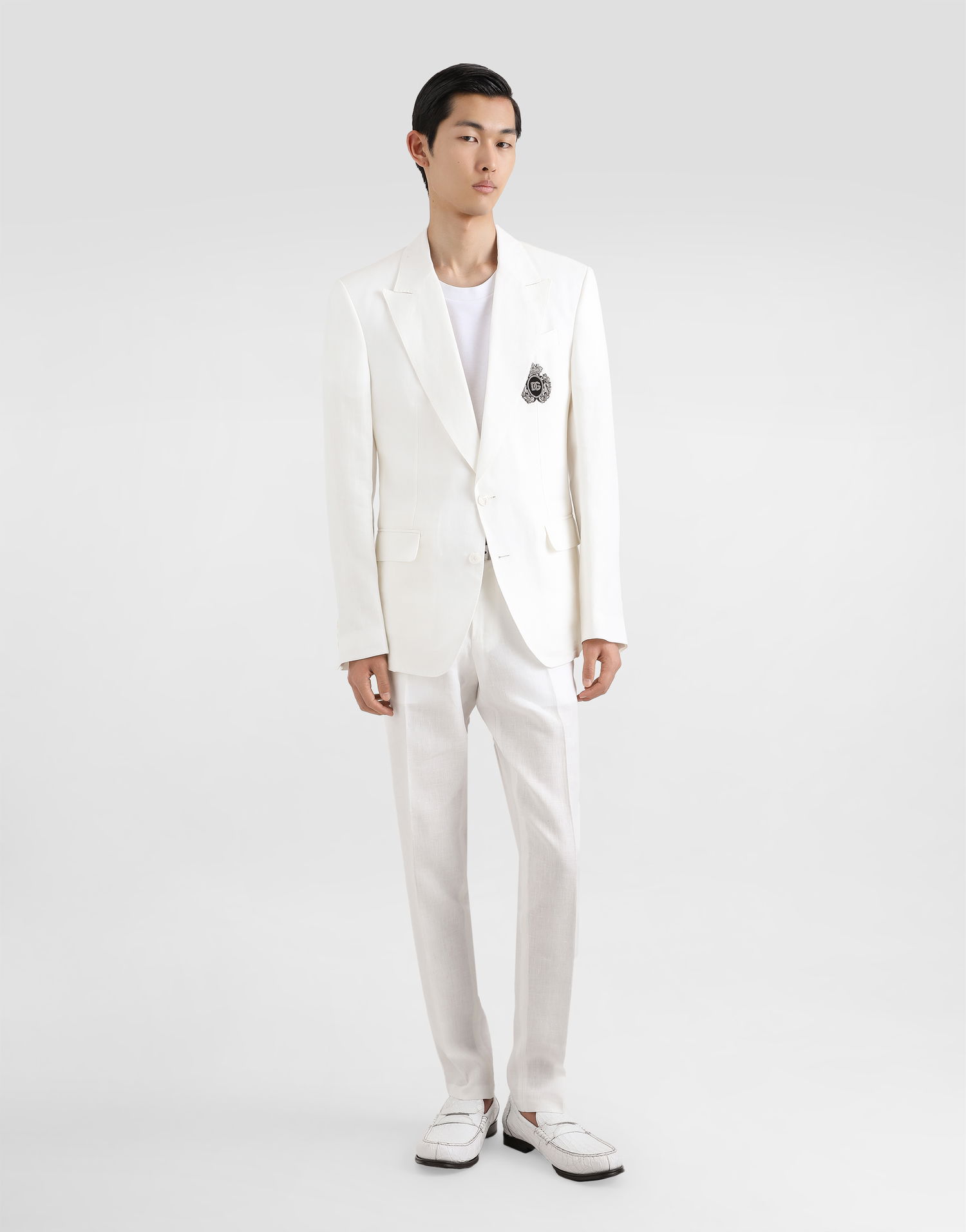 Nohavice Dolce & Gabbana Tailored Linen Pants Biela | GY6IETGJ072W0111, 1