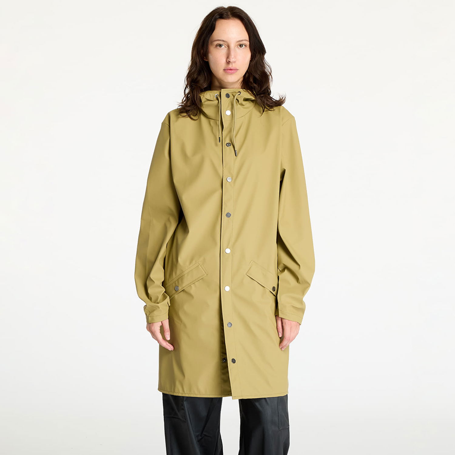 Parka Rains Long Jacket W3 UNISEX Khaki Zelené | 12020 44 Khaki, 0