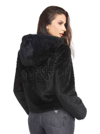 Bunda GUESS Faux Fur Hooded Čierna | W3BL50WFSD0