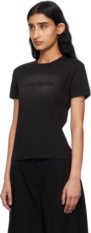 Tričko Acne Studios Acne Studios Fitted T-Shirt With Logo Čierna | AL0457-, 3