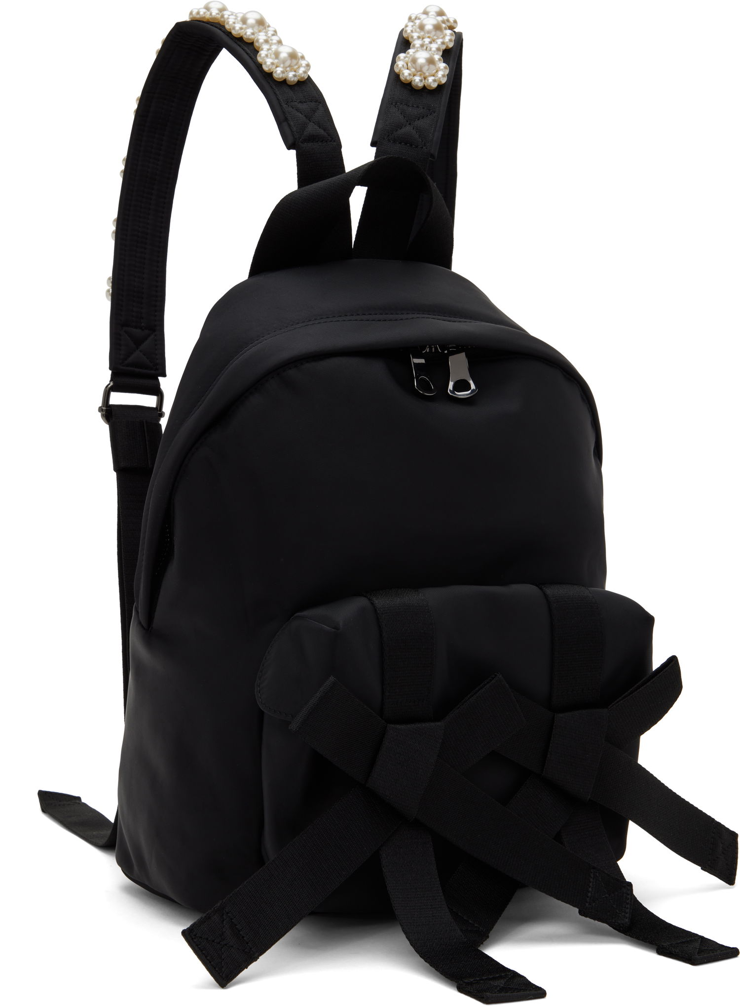 Batoh Simone Rocha Simone Rocha Beaded Utility Bow Backpack Čierna | BAG179TB 0761, 1