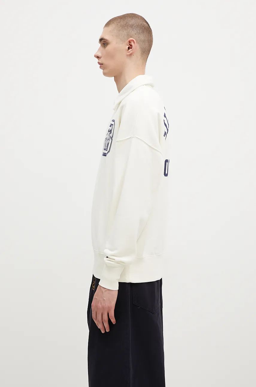 Polo tričko BILLIONAIRE BOYS CLUB College Print Quarter Zip Sweatshirt Biela | B24343, 1