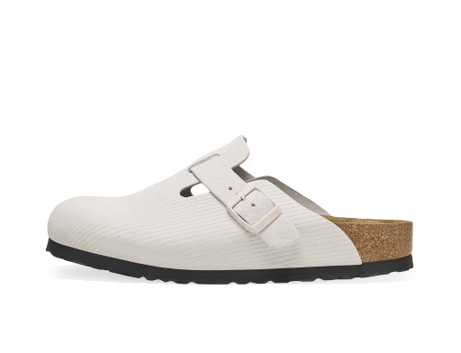 Lifestyle Birkenstock Boston Embossed Corduroy Suede "Antique White" Biela | 1025252/1025270