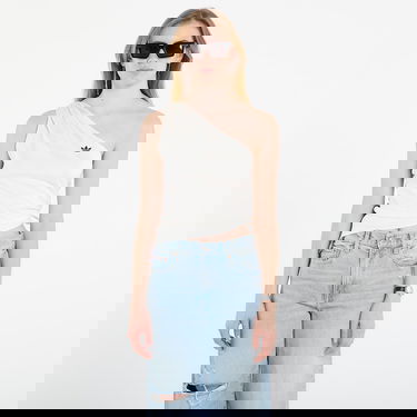 Tielko adidas Originals One-shoulder Ruched Top Biela | KC9118, 0