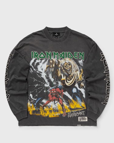 Tričko Represent Clo Iron Maiden x Number of the Beast Long Sleeve T-Shirt Šedá | MLM100582-46, 0