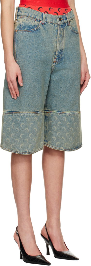 Šortky Marine Serre Marine Serre Moon Laser Denim Shorts Modrá | USH004A CDEN0003, 4