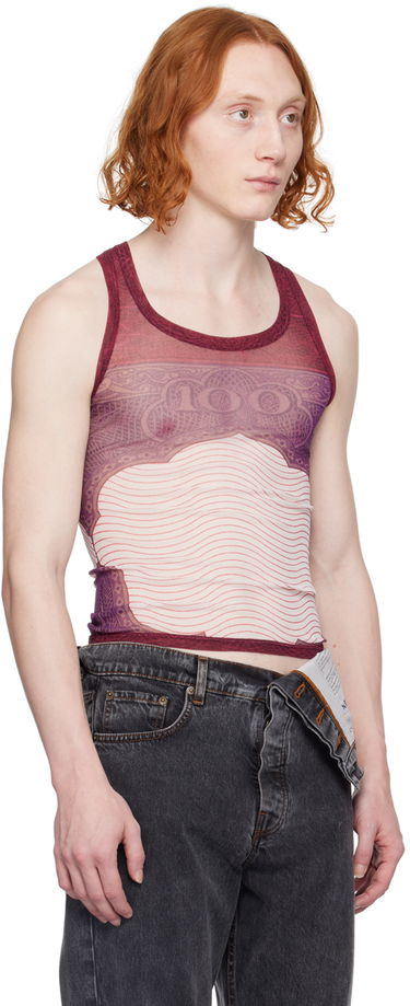 Tielko Jean Paul Gaultier Sheer Tank Top Červená | 24/25-U-DB025-T515-300128, 1