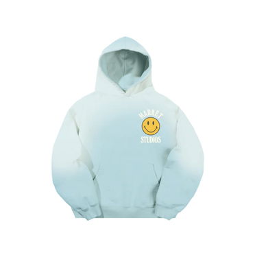 Mikina MARKET Market Smiley Upside Down Lock-up Hoodie Tyrkysová | HD0386-BLUE, 1