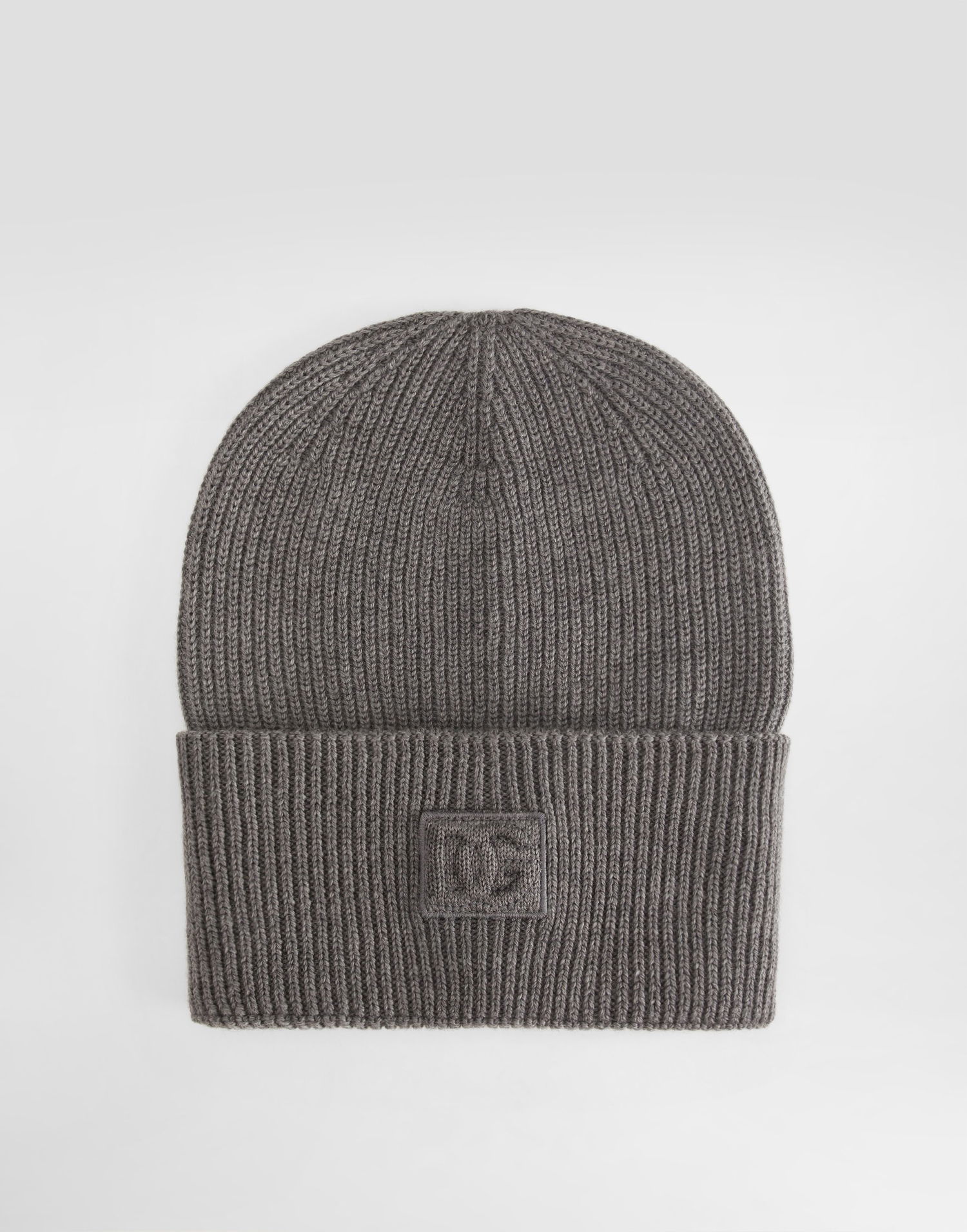 Kulicha Dolce & Gabbana Dolce & Gabbana Ribbed Knit Wool Beanie with Embossed Logo Patch Šedá | GX15KZJDVCIS8292, 0