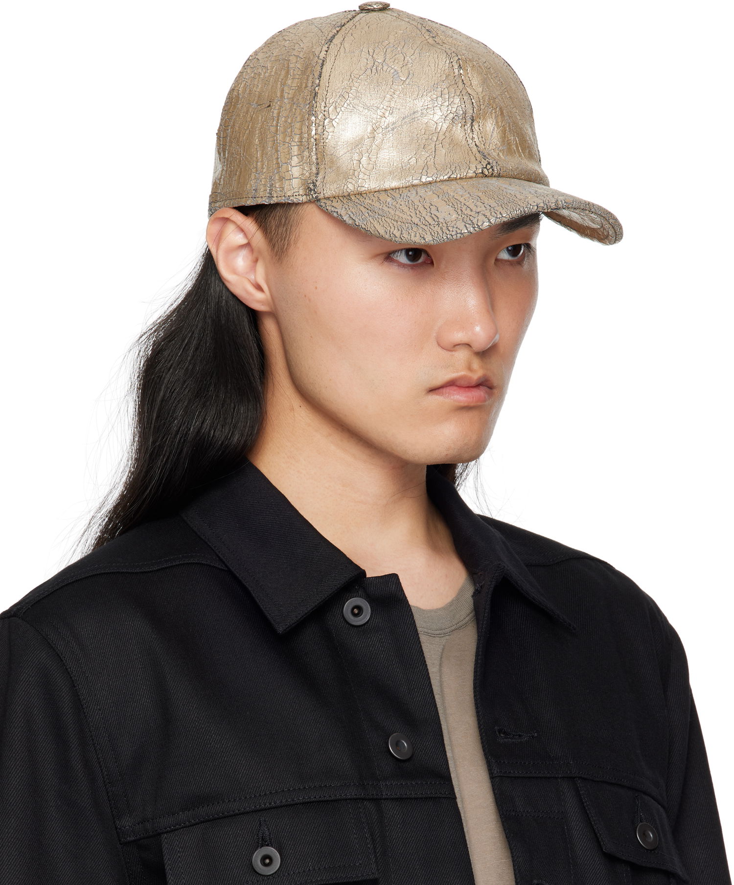 Šiltovka Rick Owens Rick Owens DRKSHDW Megacrust Denim Baseball Cap Metalická | DA01E3478 SGMC, 1