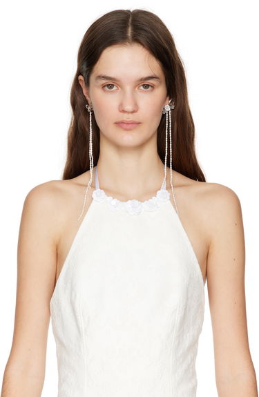 Náušnice SHUSHU/TONG YVMIN Edition Curly Bow Pearl Tassel Earrings Biela | 24719SLV00DN2, 2