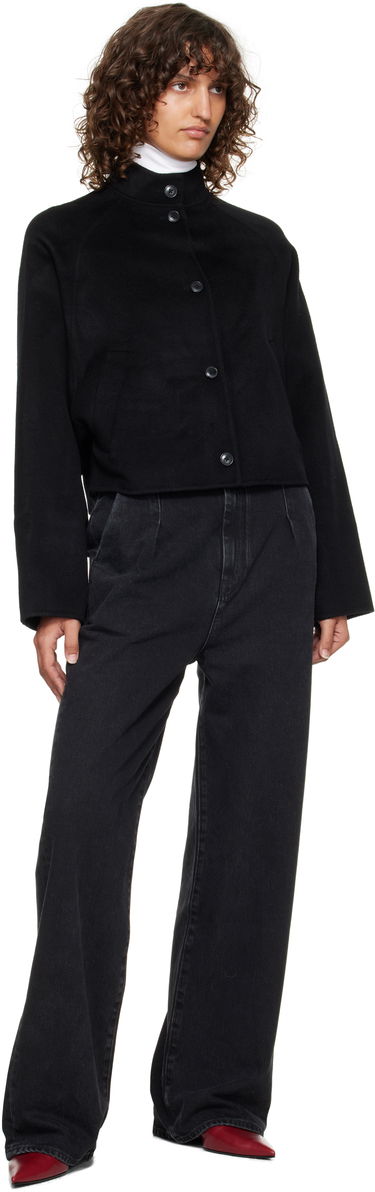 Bunda Loulou de Saison Loulou de Saison Nyma Cropped Wool Jacket Čierna | NYMA, 3