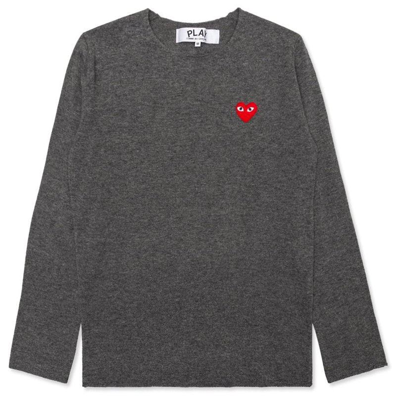Sveter Comme des Garçons Play Heart Crewneck Sweater Šedá | AZ-N067-051-3, 0