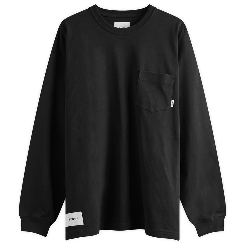 Tričko WTAPS 12 Long Sleeve Printed Čierna | 241ATDT-CSM12-BLK