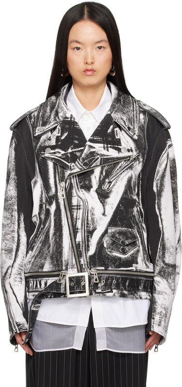 Bunda Jean Paul Gaultier Jean Paul Gaultier Trompe-L’Œil Perfecto Denim Jacket Biela | 25/33-F-BL055I-C569-0001, 0