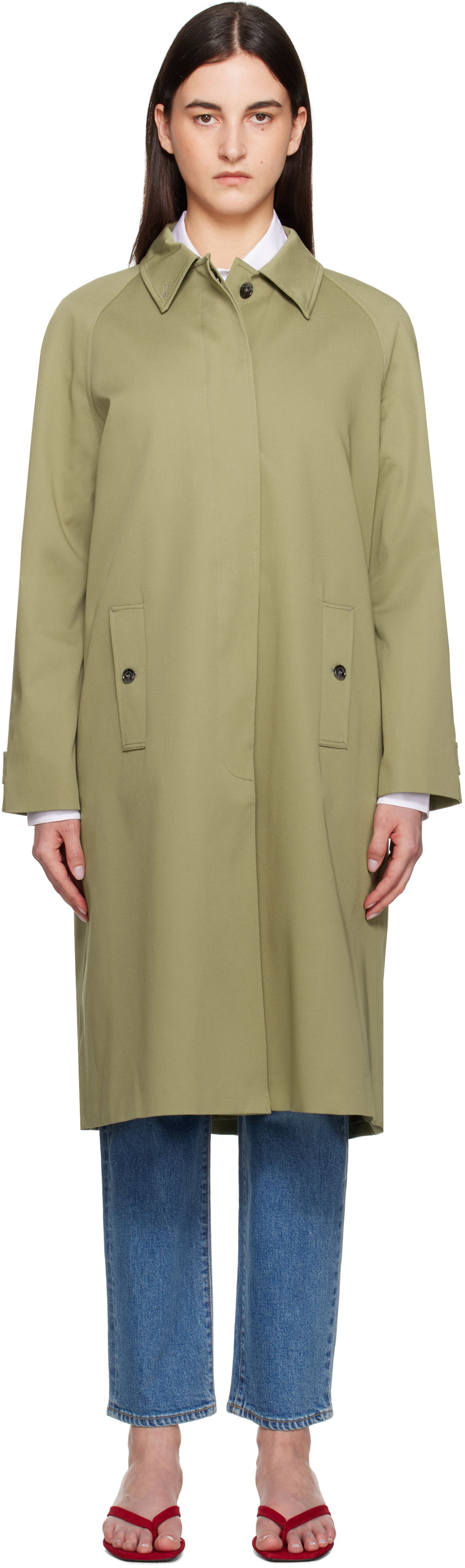 Trenčkot Anine Bing Anine Bing Randy Trench Coat Zelené | A-01-10887-AYG3, 0