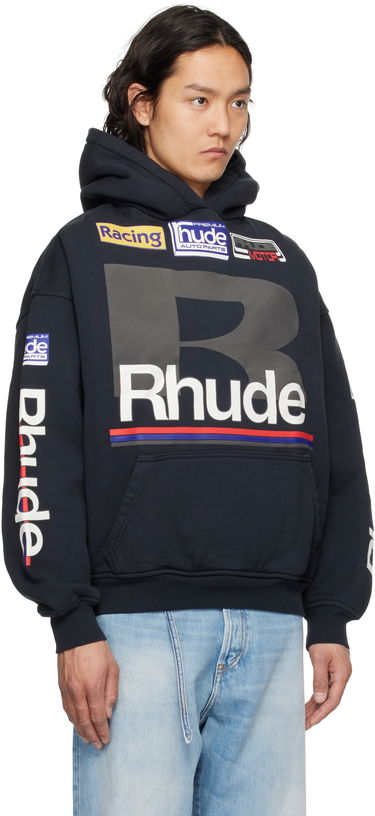 Mikina Rhude Rhude Petrol Patch Hoodie Navy | RHSS25HO04012, 1