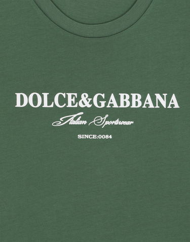 Tričko Dolce & Gabbana Cotton T-Shirt With Logo Print Zelené | G8RN8TG7NXXS9000, 3