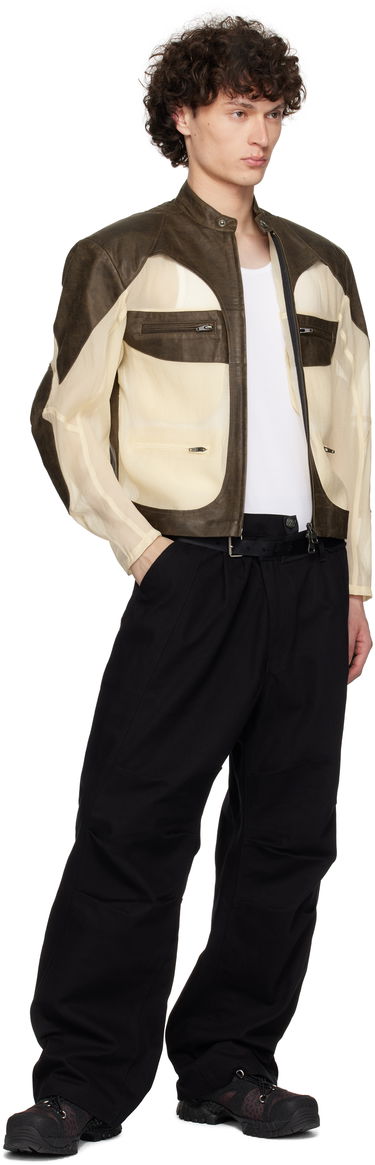 Bunda Andersson Bell Andersson Bell Faux-Leather & Sheer Rider Jacket Hnedá | awa705u, 3