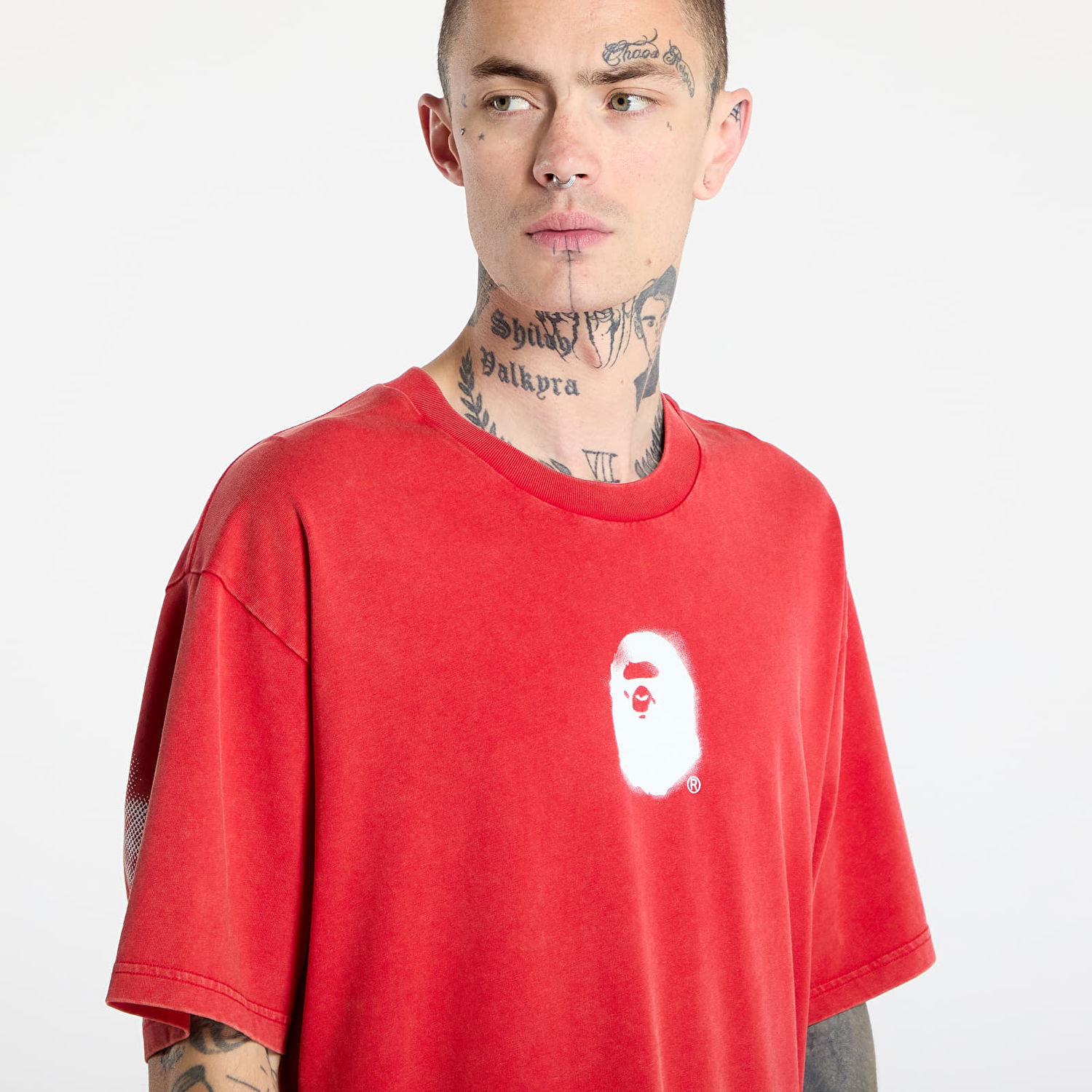 Tričko BAPE A BATHING APE Pigment Print Ape Head Relaxed Fit T-Shirt Červená | 001CSL301307MRED, 1