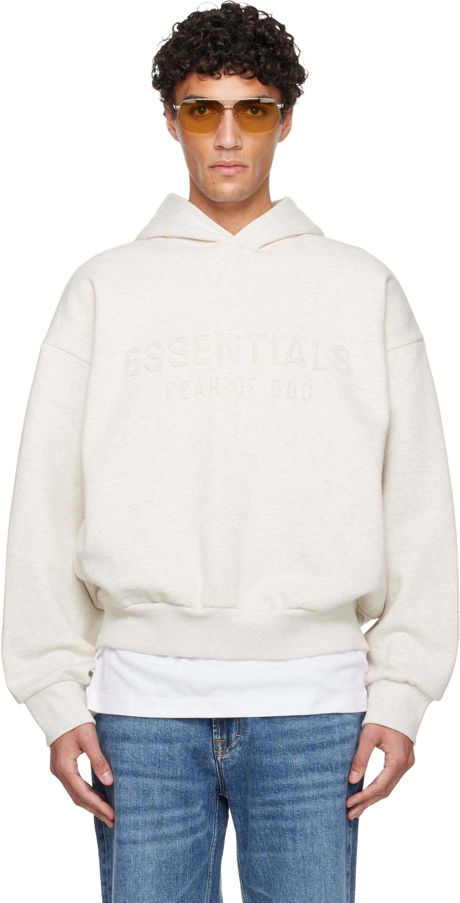 Mikina Fear of God Holiday Embossed 'Essentials' Classic Hoodie Béžová | 192HO256212F, 0