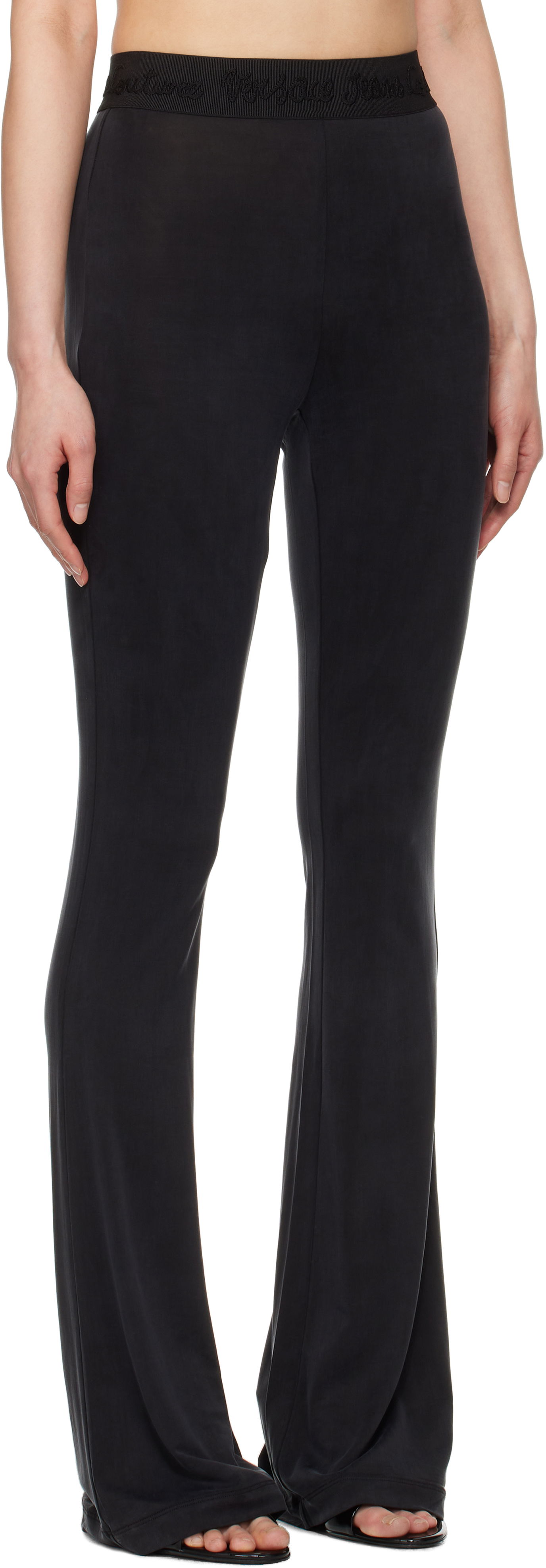 Nohavice Versace Versace Jeans Couture Flared Leggings Čierna | E78HAC107_EJ0190, 1