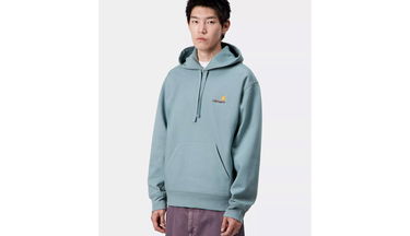 Mikina Carhartt WIP American Script Hooded Sweatshirt Tyrkysová | I028279_33E_XX, 3