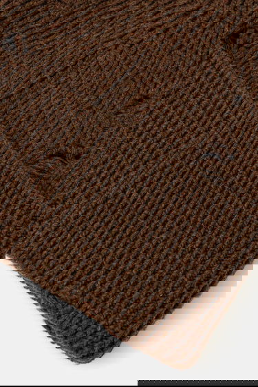 Kulicha Maison Margiela MM6 Maison Margiela Distressed Wool Ribbed Knit Beanie Hnedá | SH0TB0001.M13138.142M, 2