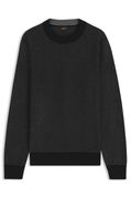 Cotton-blend sweater with two-tone structure