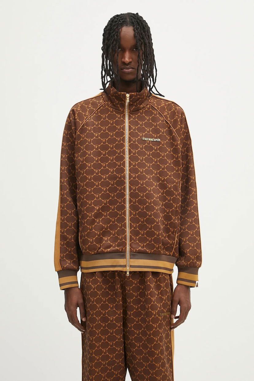 Súprava BAPE A Bathing Ape College Monogram Logo Relaxed Fit Track Jacket Hnedá | 1L30115309