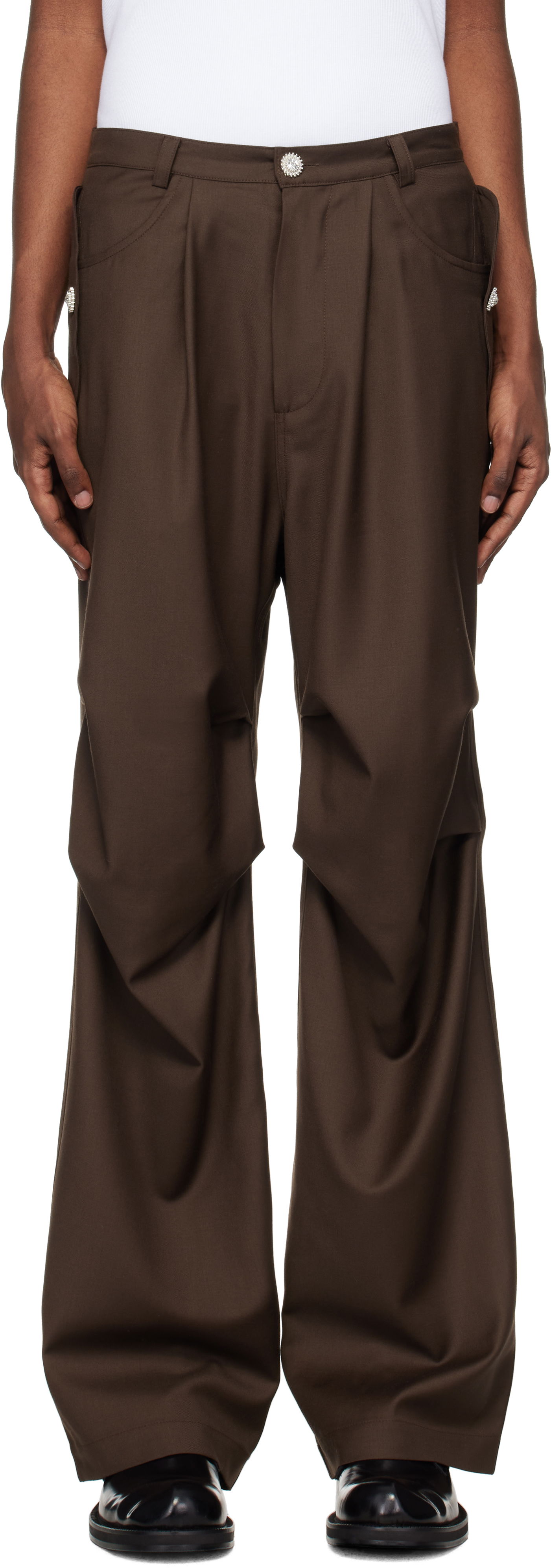 Nohavice Bluemarble Parachute Trousers Hnedá | PA59 WO24B24 BRO, 0
